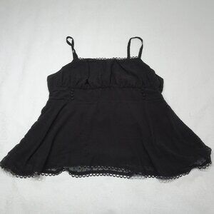 Torrid Plus Size 2X Black Spaghetti Straps Babydoll Empire Waist Top